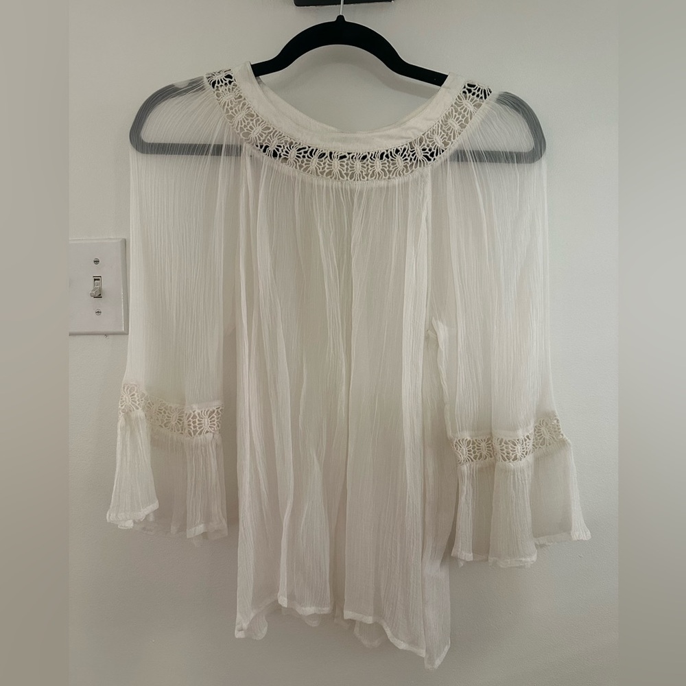 Urban Outfitters Sheer White Top